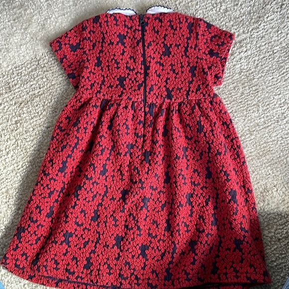 24 months 2T dress embroidered red with collar. Backing color is navy - Picture 3 of 3